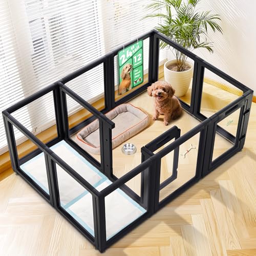 FXW AuraSpace Indoor Laufstall für Welpen und kleine Hunde, 61 cm, 12 Paneele, Schwarz FXW AuraSpace Indoor Laufstall für Welpen und kleine Hunde, 61 cm, 12 Paneele, Schwarz von FXW