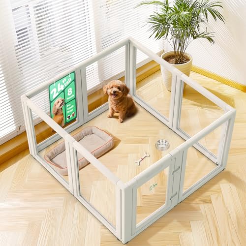 FXW AuraSpace Indoor Laufstall für Welpen und kleine Hunde, 61 cm, 8 Paneele, Weiß von FXW