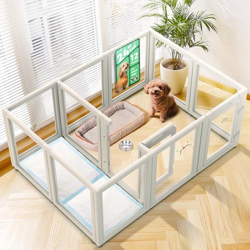 FXW AuraSpace Laufstall für Welpen und kleine Hunde, Acryl, 61 cm, 12 Paneele, Weiß von FXW