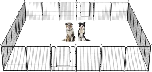 FXW Sofortiger Laufstall für Hunde, tragbarer Haustierzaun für Outdoor, Wohnmobil-Ausflüge und Camping, 81,3 cm, 24 Paneele für Welpen und kleine Hunde, mit RV-Schrittgitter, patentiert von FXW