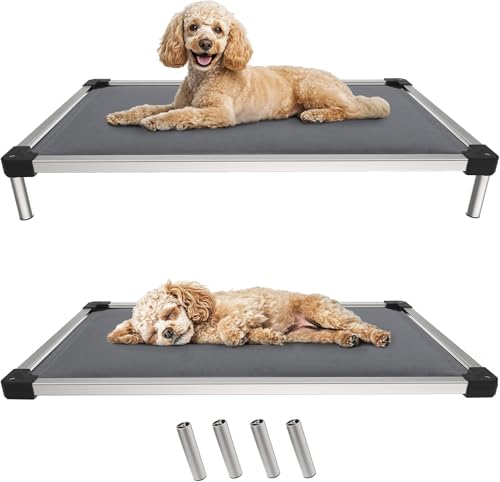 FXW TitanNest Kaufestes erhöhtes Hundebett, gepolstertes Kinderbett für drinnen und draußen, Camping, langlebiges und waschbares Haustierbett für kleine und mittelgroße Hunde, 89,9 cm, Grau FXW TitanNest Kaufestes erhöhtes Hundebett, gepolstertes Kinderbett für drinnen und draußen, Camping, langlebiges und waschbares Haustierbett für kleine und mittelgroße Hunde, 89,9 cm, Grau von FXW