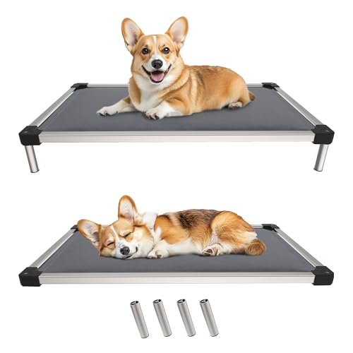 FXW TitanNest Kaufestes erhöhtes Hundebett, gepolstertes Kinderbett für drinnen und draußen, Camping, langlebiges und waschbares Haustierbett für mittelgroße und große Hunde, 106,7 cm, Grau FXW TitanNest Kaufestes erhöhtes Hundebett, gepolstertes Kinderbett für drinnen und draußen, Camping, langlebiges und waschbares Haustierbett für mittelgroße und große Hunde, 106,7 cm, Grau von FXW
