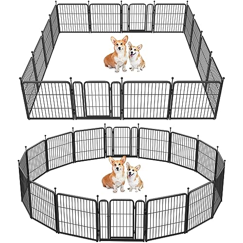 Rollick Dog Playpen for Yard, Camping, 24 Zoll Höhe, Heavy Duty für Puppies/kleine Hunde, 16 Panels Rollick Dog Playpen for Yard, Camping, 24 Zoll Höhe, Heavy Duty für Puppies/kleine Hunde, 16 Panels von FXW