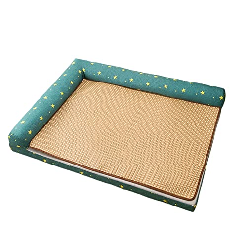 FXXWJP Großes orthopädisches Hundebett für Hunde Großes wasserdichtes Hundebett groß, Schaumstoff-Sofa mit abnehmbarem waschbarem Bezug -Grün-S 60x45x15cm(23.6x17.7x5.9inch) von FXXWJP