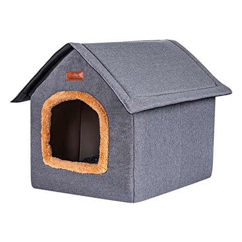 FYBlossom Katzenhaus Hundehaus Outdoor Winterfest, Indoor Katzennest Warm Draußen Hundehöhle Katzenhöhle Mit Abnehmbarem Matte, Faltbare Outdoor Pet House Katzenhütte Tierheim Für Kleine Hund Katze von FYBlossom