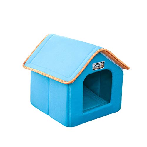 Katzenhaus Für Draußen Winterfest, Katzenhöhle Für Katzen, Wasserdichtes Wetterfestes Pet Outdoor House Tierheim Für Haustiere, Faltbares Hundehaus Mit Abnehmbarem Matratze Weich Und Warm (M, Blau) Katzenhaus Für Draußen Winterfest, Katzenhöhle Für Katzen, Wasserdichtes Wetterfestes Pet Outdoor House Tierheim Für Haustiere, Faltbares Hundehaus Mit Abnehmbarem Matratze Weich Und Warm (M, Blau) von FYBlossom