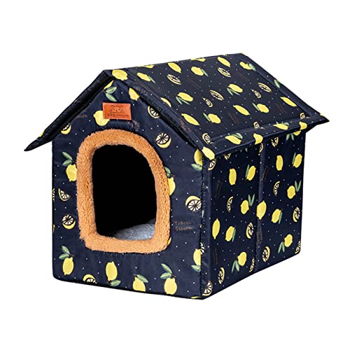 Katzenhaus Outdoor Winterfest, Wasserdicht Draußen Hundehöhle Katzenhöhle Mit Abnehmbarem Matte, Faltbare Outdoor Pet House Katzenhütte Tierheim Mit Wasserdicht Segeltuchdach Für Kleine Hund Katze von FYBlossom