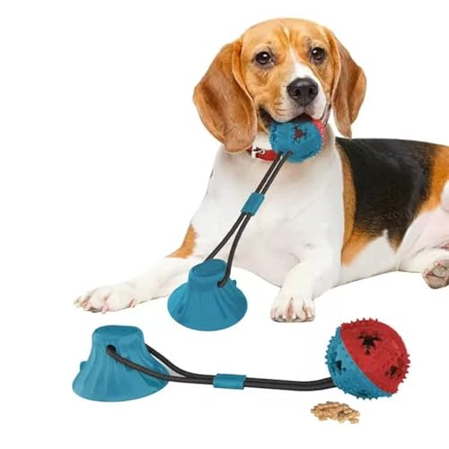 FYDTOP Dog Molar Bite Toy with Suction Cup Interaction Dog Rope Toy Pet Chew Bite Tug Puppy Training Rope for Tugging, Pulling, Chewing, Playing (Blue) von FYDTOP