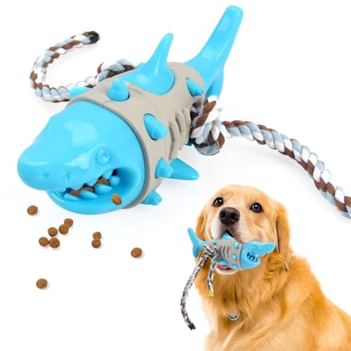 FYDTOP Simulation Shark Kauspielzeug für Hunde - TPR Langlebig & Bissfest Zahnen Welpen Kauspielzeug Angstabbau Stressabbau Zahnreinigung Mundgesundheit (Blau) von FYDTOP