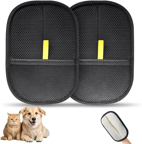 FYDTOP Tierhaarentferner-Handschuhe für Katzen & Hunde, elektrostatische Tierhaarentfernungshandschuhe Bürste für Haustierhaare, verbessertes Tierfellentfernungswerkzeug, wiederverwendbare Katzen von FYDTOP