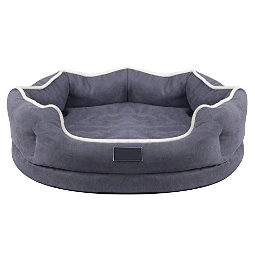 FYDZ Orthopädisches Deluxe-Hundebett aus Memory-Schaum mit waschbarem Bezug, rutschfeste Unterseite für kleine bis mittelgroße Haustiere (Grau, Motley-M) von FYDZ