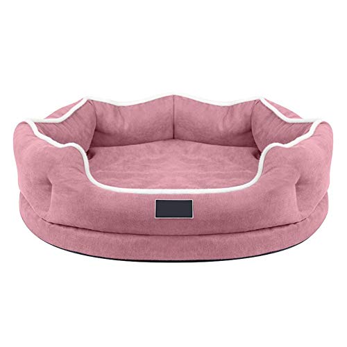 FYDZ Orthopädisches Deluxe-Hundebett aus Memory-Schaum mit waschbarem Bezug, rutschfeste Unterseite für kleine bis mittelgroße Haustiere (Rosa, Motley-M) von FYDZ