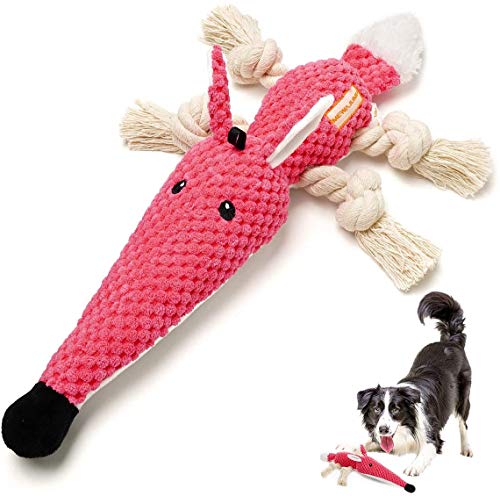 Hundespielzeug aus Plüsch, Kauspielzeug, quietschendes Spielzeug mit Knisterpapier, interaktiv, Kauen und langlebiges Spielzeug für Welpen und mittelgroße Hunde (Maus) von FYH