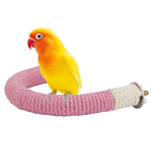 Vogel-Sitzstange für Papageien, U-Form, natürliches Holz, Hanfseil, Ständer, Sitzstange, Vogelstock, Pfotenschleifstange, Vogelkäfig-Zubehör, Sitzstange, stehendes Spielzeug für Wellensittiche, von FYHJNC