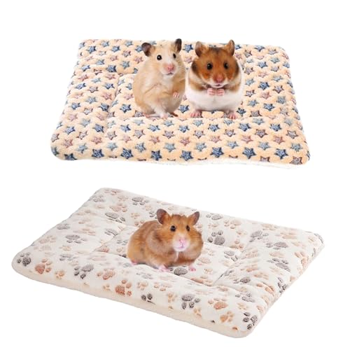 FYKZQWDS 2 x Meerschweinchenbett, 28 x 35 cm, wiederverwendbar, waschbar, Trainingsmatte für Meerschweinchen-Zubehör, Käfigauskleidung, Isomatte von FYKZQWDS