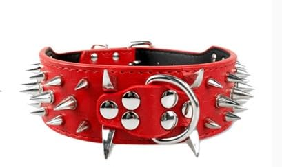 Modisches Haustierhalsband mit Nieten, großes Hundehalsband, for Dicke Welpenleinen, for Bulldoggenmops, Hundekette aus Edelstahl breites hundehalsband(1,L 48-55cm) von FYLTWUK
