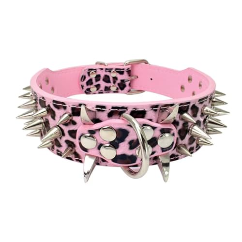 Modisches Haustierhalsband mit Nieten, großes Hundehalsband, for Dicke Welpenleinen, for Bulldoggenmops, Hundekette aus Edelstahl breites hundehalsband(7,L 48-55cm) von FYLTWUK