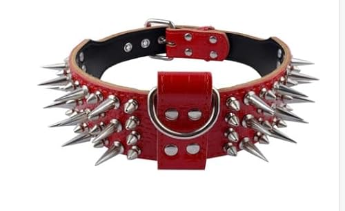Modisches Haustierhalsband mit Nieten, großes Hundehalsband, for Dicke Welpenleinen, for Bulldoggenmops, Hundekette aus Edelstahl breites hundehalsband(8,L 48-55cm) von FYLTWUK