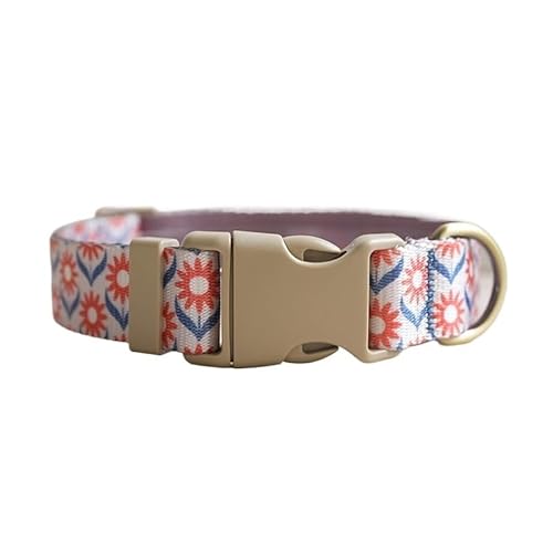 Personalisiertes, verstellbares Hundehalsband mit individueller Gravur, individuelles Hundehalsband mit Namensschild, for kleine und große Hunde breites hundehalsband(Pattern 19,M for Neck 42-48cm) von FYLTWUK