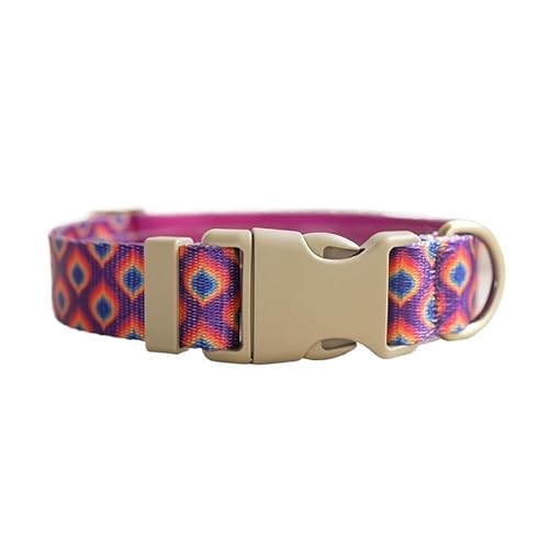 Personalisiertes, verstellbares Hundehalsband mit individueller Gravur, individuelles Hundehalsband mit Namensschild, for kleine und große Hunde breites hundehalsband(Pattern 25,S for Neck 31-41cm) von FYLTWUK