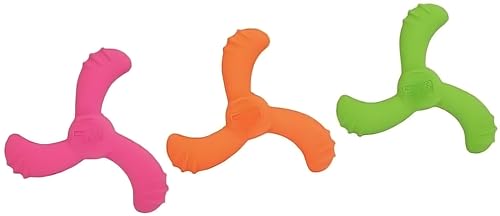 FYNORI Dura Play Bumerang Hundespielzeug, Latex, 1 Stück (zufällige 1 Stück, die Sie erhalten), für drinnen und draußen, Werfen und Apportieren von FYNORI