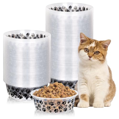 FYSUIMU Einweg-Futternäpfe für Haustiere, niedlicher schwarzer Hundepfotenabdruck, Kunststoff, Reisenäpfe für Hunde, Katzen, Trocken- und Nassfutter, 473 ml, 50 Stück FYSUIMU Einweg-Futternäpfe für Haustiere, niedlicher schwarzer Hundepfotenabdruck, Kunststoff, Reisenäpfe für Hunde, Katzen, Trocken- und Nassfutter, 473 ml, 50 Stück von FYSUIMU