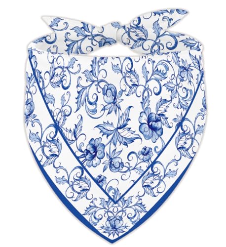 FYSUIMU Hundehalstuch, Halstuch, Blumenmuster, verstellbar, Vintage-Stil, Chinoiserie, Blume, Hunde-Lätzchen für mittelgroße und große Katzen, Kostüm-Zubehör FYSUIMU Hundehalstuch, Halstuch, Blumenmuster, verstellbar, Vintage-Stil, Chinoiserie, Blume, Hunde-Lätzchen für mittelgroße und große Katzen, Kostüm-Zubehör von FYSUIMU