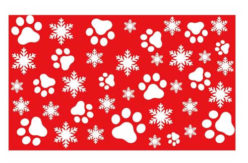 FYSUIMU Weihnachtliche Haustiermatte, rot/weiß, Schneeflocke, Hundekrallenmatte, saugfähig, für Futter und Wasser, Weihnachten, Winter-Haustierbedarf, 30 x 50 cm FYSUIMU Weihnachtliche Haustiermatte, rot/weiß, Schneeflocke, Hundekrallenmatte, saugfähig, für Futter und Wasser, Weihnachten, Winter-Haustierbedarf, 30 x 50 cm von FYSUIMU