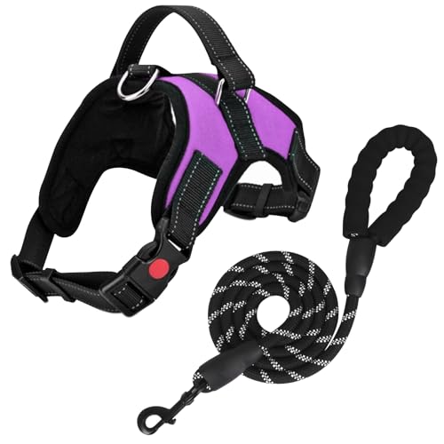 FYY Hundegeschirr, kein Ziehen, atmungsaktiv, verstellbar, Hundeweste, Geschirr mit Leine, reflektierend, Oxford, einfache Kontrolle, Hundegeschirr mit stabilem Griff für kleine, mittelgroße und große FYY Hundegeschirr, kein Ziehen, atmungsaktiv, verstellbar, Hundeweste, Geschirr mit Leine, reflektierend, Oxford, einfache Kontrolle, Hundegeschirr mit stabilem Griff für kleine, mittelgroße und große von FYY
