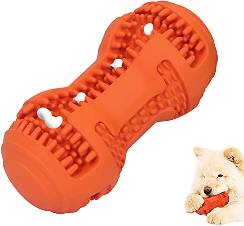 FYY Kauspielzeug für Hunde, Kauspielzeug für Welpen, extra langlebig, Naturkautschuk, Zahnreinigung und Zahnfleischmassage, Spielzeug für kleine mittelgroße Hunde, Orange von FYY