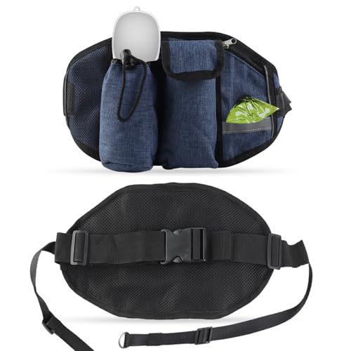 FYting Leckerlitasche für Hunde,Futterbeutel Hundetraining,4-In-1 Multifunktionale Hundetasche Aus Oxford-Stoff Mit Reflektierenden Streifen, wasserdichte, Zum Spazierengehen, Training(Blau) von FYting