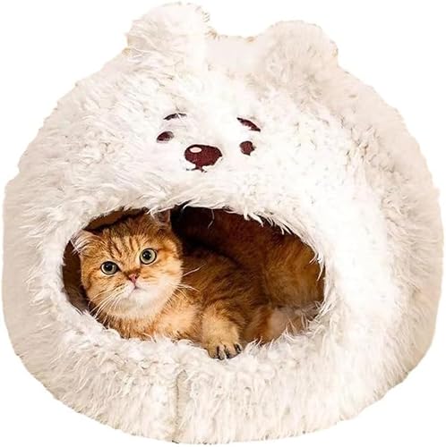 Flauschiges Katzenbett für Haustiere im Innenbereich – Kätzchenbett, Höhle, Versteck aus weichem Plüsch, bequem, geschlossenes Katzen-/Hundenest mit abnehmbarem, waschbarem Kissen, Rentier, Kaninchen, Flauschiges Katzenbett für Haustiere im Innenbereich – Kätzchenbett, Höhle, Versteck aus weichem Plüsch, bequem, geschlossenes Katzen-/Hundenest mit abnehmbarem, waschbarem Kissen, Rentier, Kaninchen, von FZKun