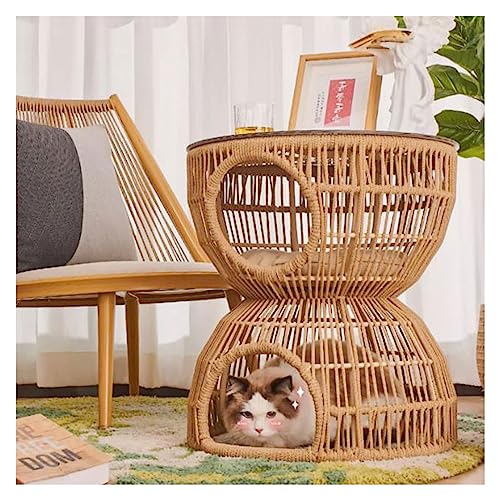 Kleiner Teetisch Beistelltisch mit Katzenbetthöhle, Mehrzweck-Katzenmöbel-Nachttisch, Couchtisch-Beistelltisch mit Katzenhaus, kratzfestes Material, for Wohnzimmer, Schlafzimmer, Balkon Beistelltisch Kleiner Teetisch Beistelltisch mit Katzenbetthöhle, Mehrzweck-Katzenmöbel-Nachttisch, Couchtisch-Beistelltisch mit Katzenhaus, kratzfestes Material, for Wohnzimmer, Schlafzimmer, Balkon Beistelltisch von FZL02068LM