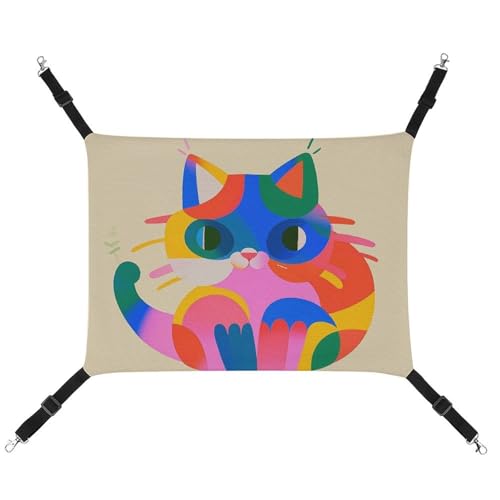FZMTLDS Bunte Katzen-Hängematte, atmungsaktiv, Haustierkäfig-Hängematte, wendbar, weiches Katzenbett für drinnen und draußen, Ruheunterlagen für kleine Tiere FZMTLDS Bunte Katzen-Hängematte, atmungsaktiv, Haustierkäfig-Hängematte, wendbar, weiches Katzenbett für drinnen und draußen, Ruheunterlagen für kleine Tiere von FZMTLDS