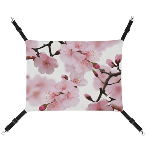 FZMTLDS Cherry Japanische Kirschblüten-Katzen-Hängematte, atmungsaktiv, Haustierkäfig-Hängematte, wendbares Haustier-Hängebett, weiches Katzenbett für drinnen und draußen, Ruheunterlagen für kleine FZMTLDS Cherry Japanische Kirschblüten-Katzen-Hängematte, atmungsaktiv, Haustierkäfig-Hängematte, wendbares Haustier-Hängebett, weiches Katzenbett für drinnen und draußen, Ruheunterlagen für kleine von FZMTLDS