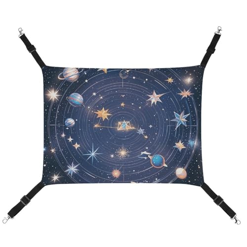 FZMTLDS Constellations Cosmic Galaxies Katzenhängematte, atmungsaktiv, Haustierkäfig-Hängematte, wendbares Haustier-Hängebett, weiches Katzenbett für drinnen und draußen, Ruheunterlagen für kleine FZMTLDS Constellations Cosmic Galaxies Katzenhängematte, atmungsaktiv, Haustierkäfig-Hängematte, wendbares Haustier-Hängebett, weiches Katzenbett für drinnen und draußen, Ruheunterlagen für kleine von FZMTLDS