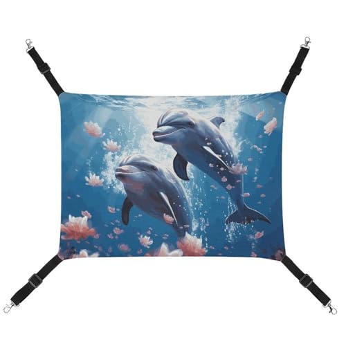 FZMTLDS Delphins in Love Katzenhängematte, atmungsaktiv, Haustierkäfig-Hängematte, wendbares Haustier-Hängebett, weiches Katzenbett für drinnen und draußen, Ruheunterlagen für kleine Tiere FZMTLDS Delphins in Love Katzenhängematte, atmungsaktiv, Haustierkäfig-Hängematte, wendbares Haustier-Hängebett, weiches Katzenbett für drinnen und draußen, Ruheunterlagen für kleine Tiere von FZMTLDS