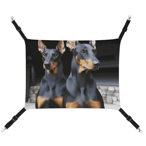 FZMTLDS Doberman Katzenhängematte, atmungsaktiv, Haustierkäfig-Hängematte, wendbares Haustier-Hängebett, weiches Katzenbett für drinnen und draußen, Ruheunterlagen für kleine Tiere FZMTLDS Doberman Katzenhängematte, atmungsaktiv, Haustierkäfig-Hängematte, wendbares Haustier-Hängebett, weiches Katzenbett für drinnen und draußen, Ruheunterlagen für kleine Tiere von FZMTLDS