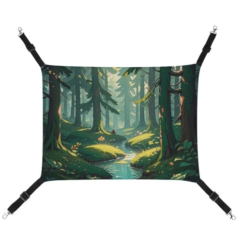 FZMTLDS Enchanted Wilderness Fantasy on Dark Green Cat Hammock Breathable Pet Cage Hammock Reversible Pet Hanging Bed Soft Cat Bed for Indoors and Outdoors Resting Sleepy Pads for Small Animals FZMTLDS Enchanted Wilderness Fantasy on Dark Green Cat Hammock Breathable Pet Cage Hammock Reversible Pet Hanging Bed Soft Cat Bed for Indoors and Outdoors Resting Sleepy Pads for Small Animals von FZMTLDS