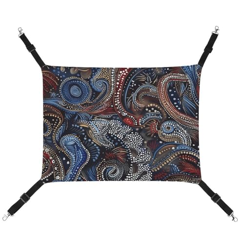 FZMTLDS Folk Art Patterns Katzenhängematte, atmungsaktiv, Haustierkäfig-Hängematte, wendbares Haustier-Hängebett, weiches Katzenbett für drinnen und draußen, Ruheunterlagen für kleine Tiere FZMTLDS Folk Art Patterns Katzenhängematte, atmungsaktiv, Haustierkäfig-Hängematte, wendbares Haustier-Hängebett, weiches Katzenbett für drinnen und draußen, Ruheunterlagen für kleine Tiere von FZMTLDS