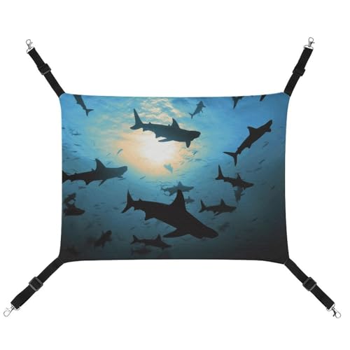 FZMTLDS Hammerhead Sharks Katzenhängematte, atmungsaktiv, Haustierkäfig-Hängematte, wendbares Haustier-Hängebett, weiches Katzenbett für drinnen und draußen, Ruheunterlagen für kleine Tiere FZMTLDS Hammerhead Sharks Katzenhängematte, atmungsaktiv, Haustierkäfig-Hängematte, wendbares Haustier-Hängebett, weiches Katzenbett für drinnen und draußen, Ruheunterlagen für kleine Tiere von FZMTLDS