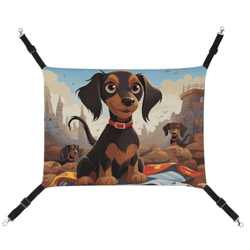 FZMTLDS I Love My Dog Dackel Katzenhängematte, atmungsaktiv, Haustierkäfig-Hängematte, wendbar, weiches Katzenbett für drinnen und draußen, Ruheunterlagen für kleine Tiere FZMTLDS I Love My Dog Dackel Katzenhängematte, atmungsaktiv, Haustierkäfig-Hängematte, wendbar, weiches Katzenbett für drinnen und draußen, Ruheunterlagen für kleine Tiere von FZMTLDS
