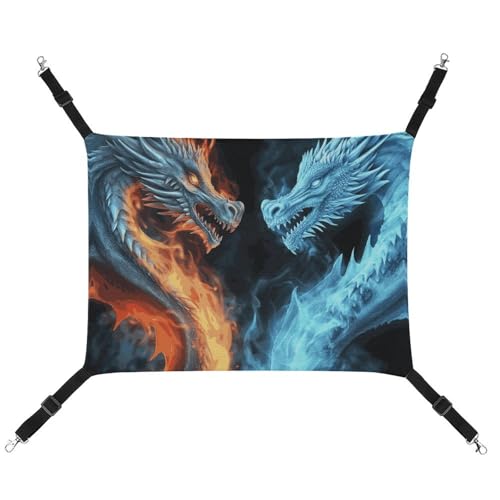 FZMTLDS Ice and Fire Dragons Katzenhängematte, atmungsaktiv, Haustierkäfig-Hängematte, wendbares Haustier-Hängebett, weiches Katzenbett für drinnen und draußen, Ruheunterlagen für kleine Tiere FZMTLDS Ice and Fire Dragons Katzenhängematte, atmungsaktiv, Haustierkäfig-Hängematte, wendbares Haustier-Hängebett, weiches Katzenbett für drinnen und draußen, Ruheunterlagen für kleine Tiere von FZMTLDS