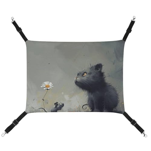 FZMTLDS Katzenbilder Katzenhängematte, atmungsaktiv, Haustierkäfig-Hängematte, wendbares Haustier-Hängebett, weiches Katzenbett für drinnen und draußen, Ruheunterlagen für kleine Tiere FZMTLDS Katzenbilder Katzenhängematte, atmungsaktiv, Haustierkäfig-Hängematte, wendbares Haustier-Hängebett, weiches Katzenbett für drinnen und draußen, Ruheunterlagen für kleine Tiere von FZMTLDS