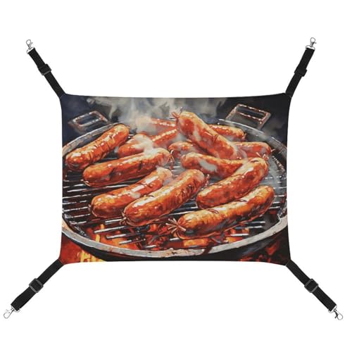 FZMTLDS Katzenhängematte mit Wurst auf Feuer, atmungsaktiv, wendbar, Haustier-Hängebett, weiches Katzenbett für drinnen und draußen, Schlafunterlagen für kleine Tiere FZMTLDS Katzenhängematte mit Wurst auf Feuer, atmungsaktiv, wendbar, Haustier-Hängebett, weiches Katzenbett für drinnen und draußen, Schlafunterlagen für kleine Tiere von FZMTLDS