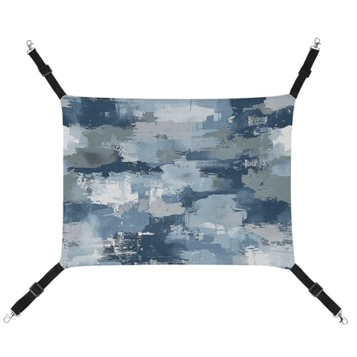 FZMTLDS Katzenhängematte mit blauem und grauem Muster, atmungsaktiv, wendbar, Haustier-Hängebett, weiches Katzenbett für drinnen und draußen, Schlafunterlagen für kleine Tiere FZMTLDS Katzenhängematte mit blauem und grauem Muster, atmungsaktiv, wendbar, Haustier-Hängebett, weiches Katzenbett für drinnen und draußen, Schlafunterlagen für kleine Tiere von FZMTLDS