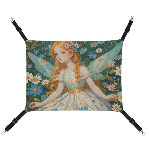 FZMTLDS Pfhorn Katzenhängematte mit Blumenfee, atmungsaktiv, wendbar, Haustier-Hängebett, weiches Katzenbett für drinnen und draußen, Ruheunterlagen für kleine Tiere FZMTLDS Pfhorn Katzenhängematte mit Blumenfee, atmungsaktiv, wendbar, Haustier-Hängebett, weiches Katzenbett für drinnen und draußen, Ruheunterlagen für kleine Tiere von FZMTLDS