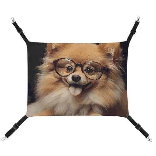 FZMTLDS Pomeranian Hunde-Hängematte mit Brille, atmungsaktiv, Haustierkäfig-Hängematte, wendbar, weiches Katzenbett für drinnen und draußen, Schlafunterlagen für kleine Tiere FZMTLDS Pomeranian Hunde-Hängematte mit Brille, atmungsaktiv, Haustierkäfig-Hängematte, wendbar, weiches Katzenbett für drinnen und draußen, Schlafunterlagen für kleine Tiere von FZMTLDS