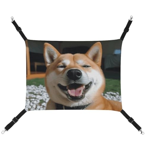 FZMTLDS Shiba Inu Smile Katzenhängematte, atmungsaktiv, Haustierkäfig-Hängematte, wendbar, weiches Katzenbett für drinnen und draußen, Ruheunterlagen für kleine Tiere FZMTLDS Shiba Inu Smile Katzenhängematte, atmungsaktiv, Haustierkäfig-Hängematte, wendbar, weiches Katzenbett für drinnen und draußen, Ruheunterlagen für kleine Tiere von FZMTLDS