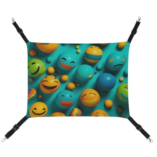 FZMTLDS Smiley Face Katzenhängematte, atmungsaktiv, Haustierkäfig-Hängematte, wendbares Haustier-Hängebett, weiches Katzenbett für drinnen und draußen, Ruheunterlagen für kleine Tiere FZMTLDS Smiley Face Katzenhängematte, atmungsaktiv, Haustierkäfig-Hängematte, wendbares Haustier-Hängebett, weiches Katzenbett für drinnen und draußen, Ruheunterlagen für kleine Tiere von FZMTLDS